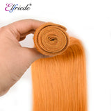 Elfriede #Orange Straight Colored Hair Bundles with Frontal