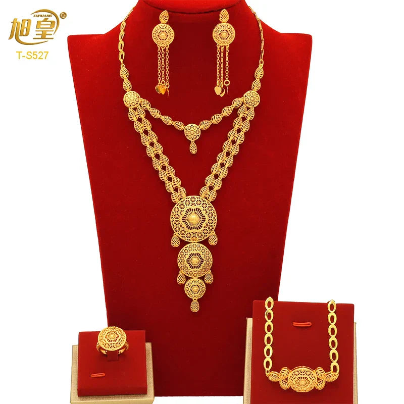 XUHUANG African Big Luxury 4PCS Dubai Gold Color