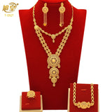 XUHUANG African Big Luxury 4PCS Dubai Gold Color