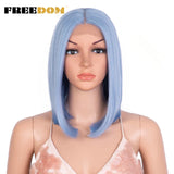 FREEDOM Straight Synthetic Lace Wigs Short Bob Ombre