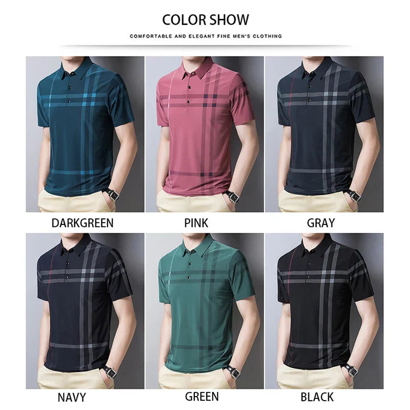 BROWON Business Polo Shirt Men Summer New Casual