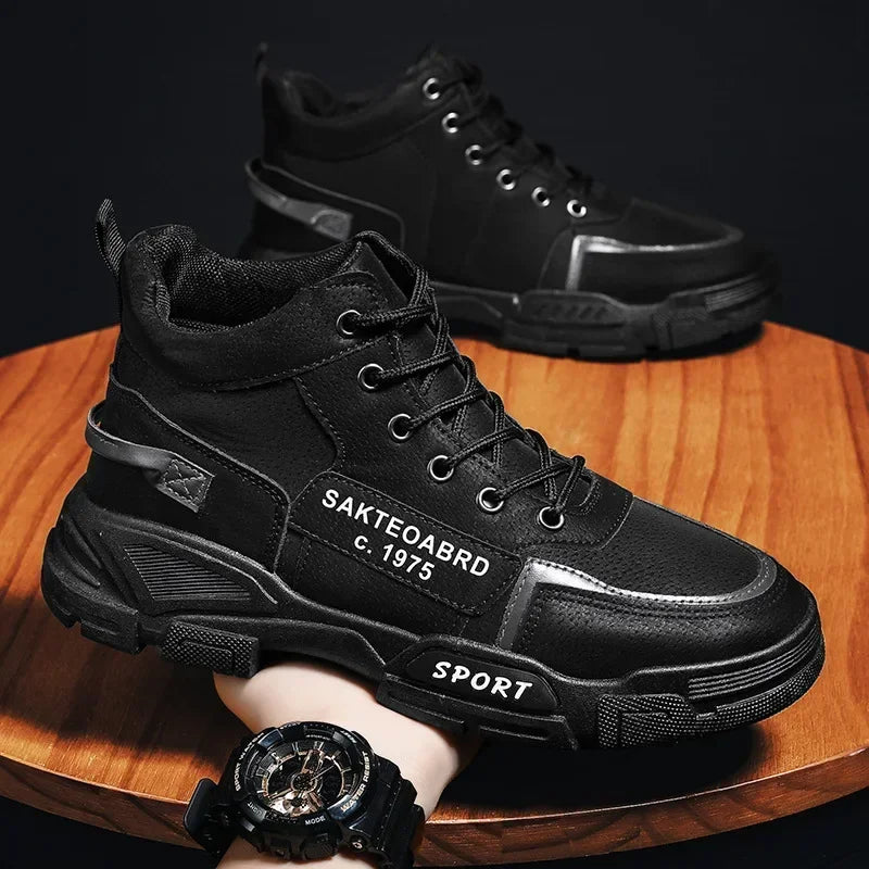 Autumn and Winter Middle Cylinder Fashion Men's Shoes