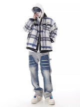 REDDACHIC Two Tone Patchwork Baggy Jeans Men Hiphop