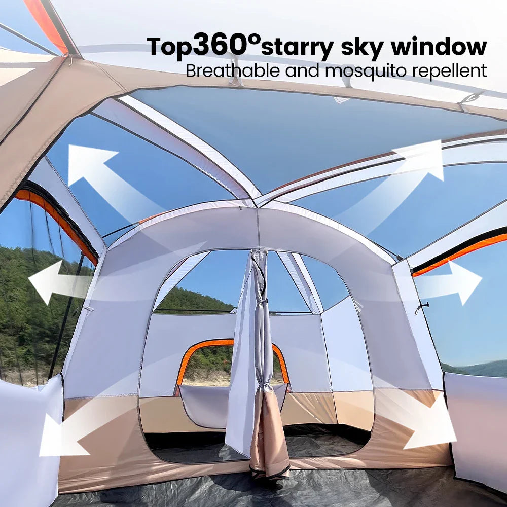 Sonuto Camping Family Tent 3-12 Person Double Layers