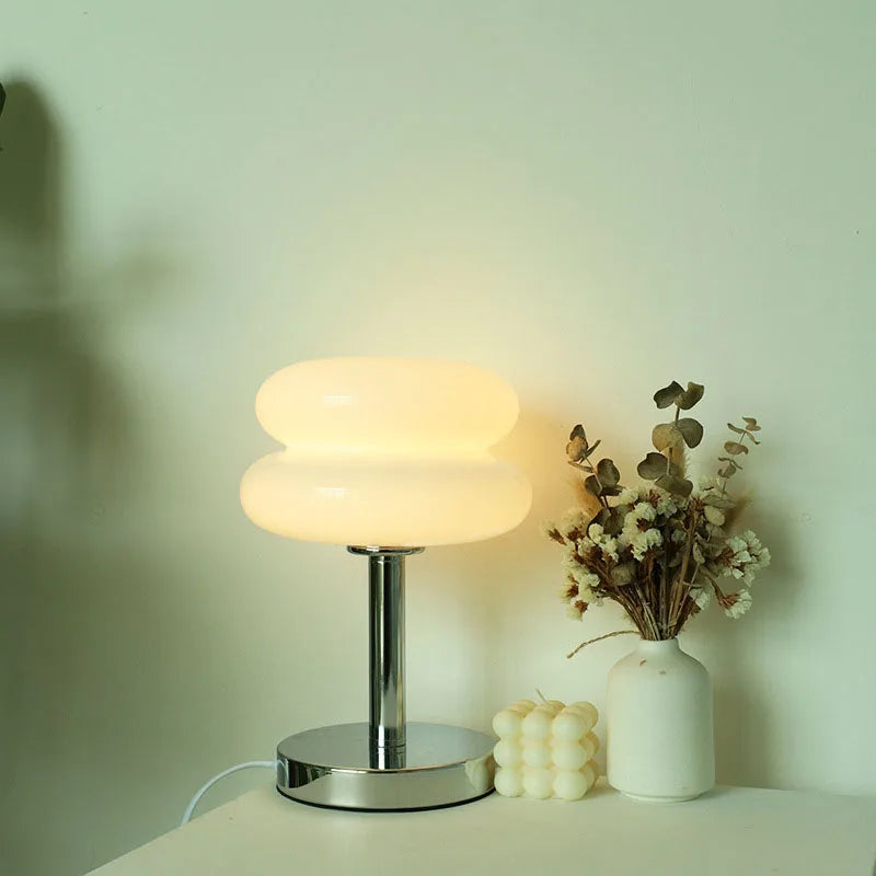 Macaron Glass Table Lamp Trichromatic Dimming Living Room