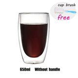 Double Wall Glass Cup Heat Resistant Transparent High