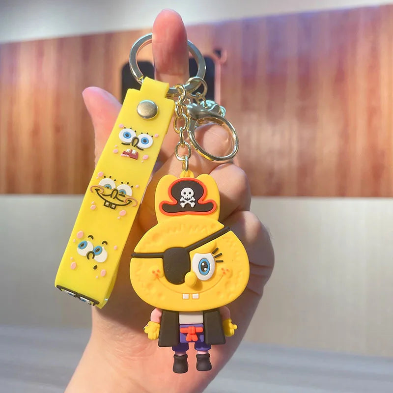 SpongeBob SquarePants Anime Figures Keychain Sandy Patrick Star