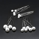 Fashion Metal U Shape Pearl Hairpin Clips Wedding