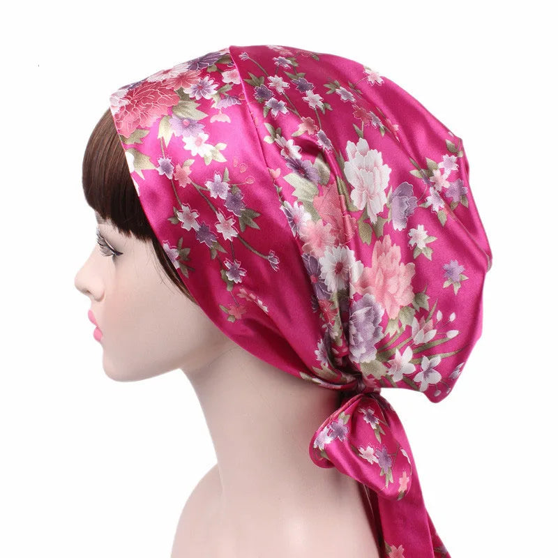 New Women Satin Night Sleeping Cap Head Wrap