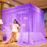 Embroidery Lace Pleated Mosquito Net for Bed Square