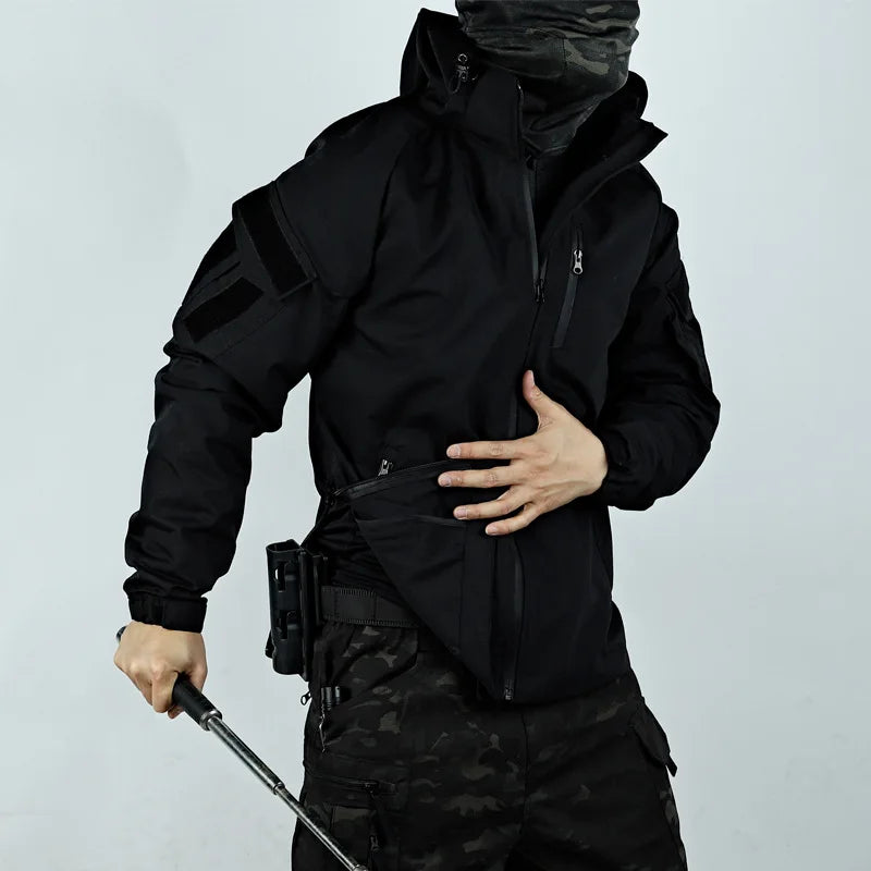 Men's Tactical Hooded Sets Outdoor Multiple Pockets Wear-resistant