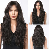 Ginger Curly Synthetic Wigs for Women Long Natural