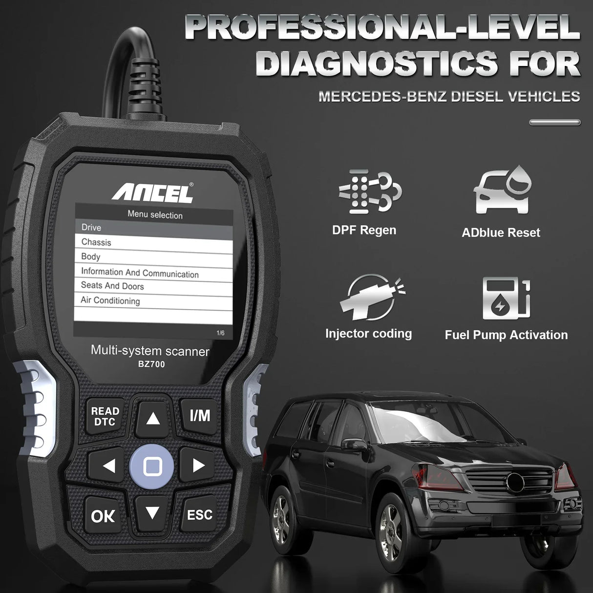ANCEL BZ700 OBD2 Automotive Scanner for Mercedes Benz