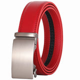 Plyesxale Brown Leather Belt Men 2024 Automatic Buckle