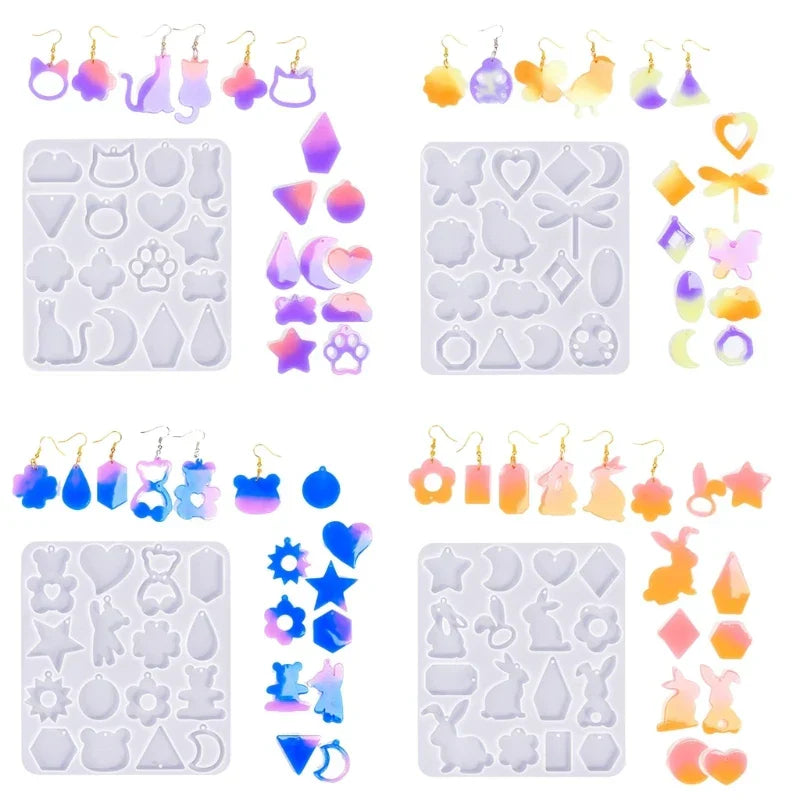 DIY Geometric Animal Shaped Earrings Silicone Mold with