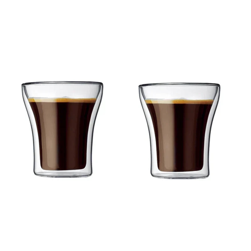 80/200ml Clear Double Wall Glass Espresso Coffee Cup