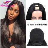 FG Straight U Part 150% Density Natural Brazilian