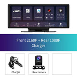 10.26" Dash Cam Rearview Camera Wifi Carplay &