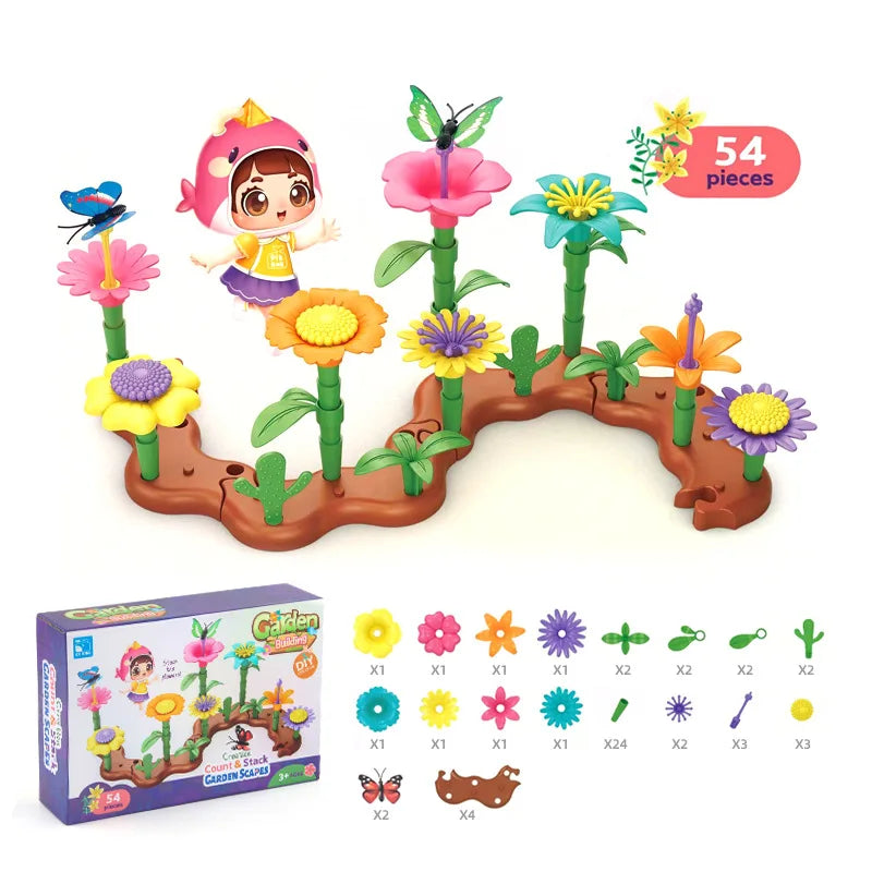 Flower Garden Building Toys Set Kids Educational Activity