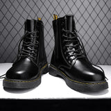 Leather Boots Man Autumn Winter High Top Classic