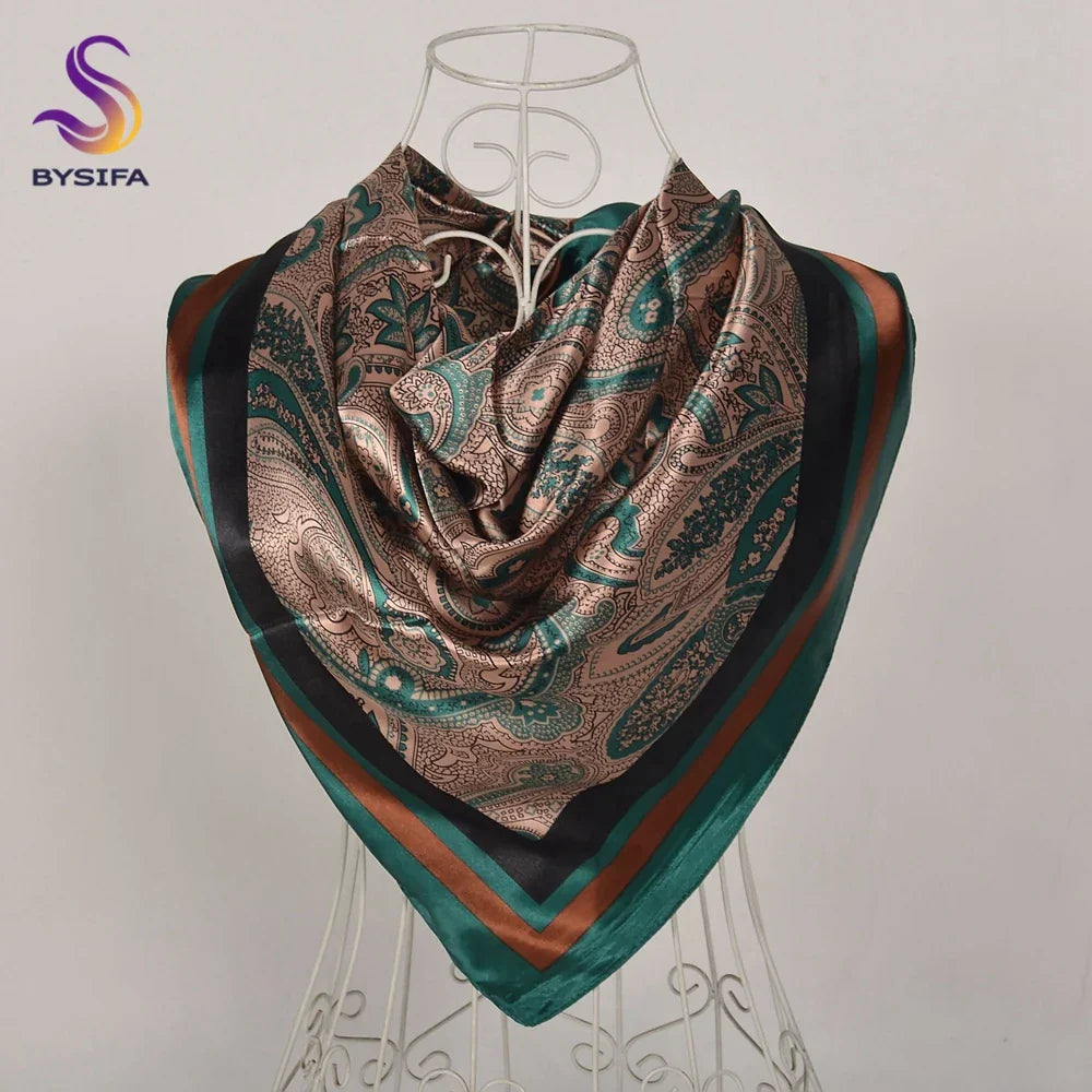 BYSIFA| Fall Winter Elegant Floral Design Scarves Shawls