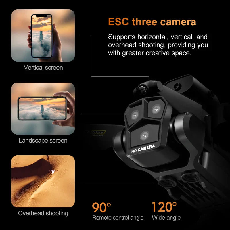New K10 Max RC Drone HD Triple Camera