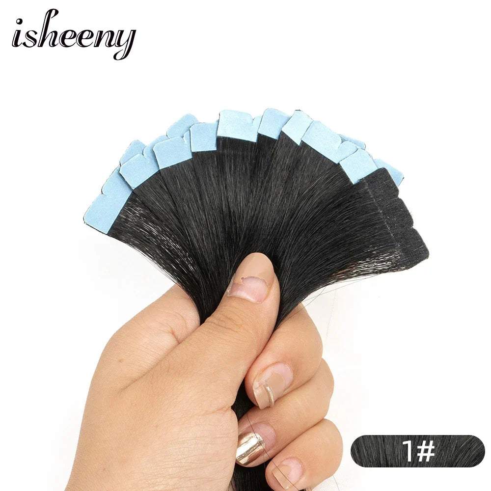Isheeny Mini Tape Hair Extensions 12"-24" Machine Remy
