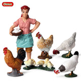 Oenux Farm House Model Action Figures Farmer Motorcycle
