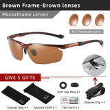 CLLOIO Top Quality Aluminum Polarized Photochromic Sunglasses Men