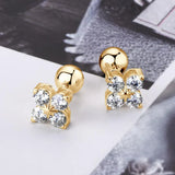 Rose Gold Four Leaf Clover Moissanite Stud Earrings