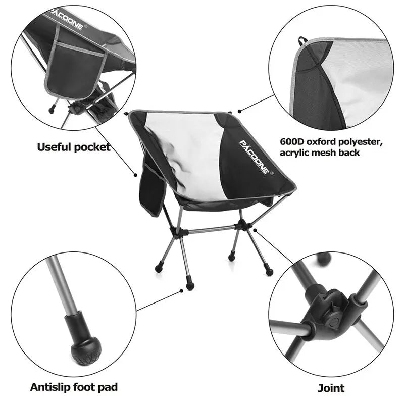 Travel Ultralight Folding Aluminum Chair Superhard High Load