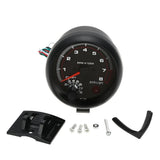 Universal 0-8000 RPM Black Tachometer Gauge with Interior Light for Car Modification