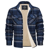 MAGCOMSEN Men's Fleece Plaid Flannel Shirt Jacket Button