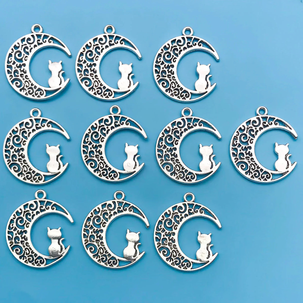 1020Pcs Alloy Retro Silvery Animal Shape Charms Horse