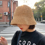 Beach Korean Straw Hat Summer Women Visor Bucket