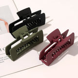 Simple Square Geometric Frosted Hair Claws Clamps Acetate