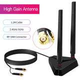 WiFi Antenna RP-SMA Male Connector Dual Band 2.4GHz