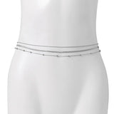 Salircon Minimalist multi-layer metal flat snake chain belly