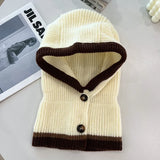 Korean Balaclava Beanie Cap Winter One Piece Knitted