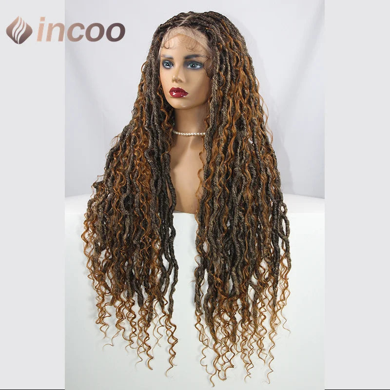 32 inch Butterfly Loc Dark Ginger Full Lace