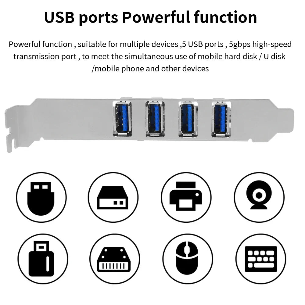 TISHRIC PCIE 1X To 4 USB 3.2 Port