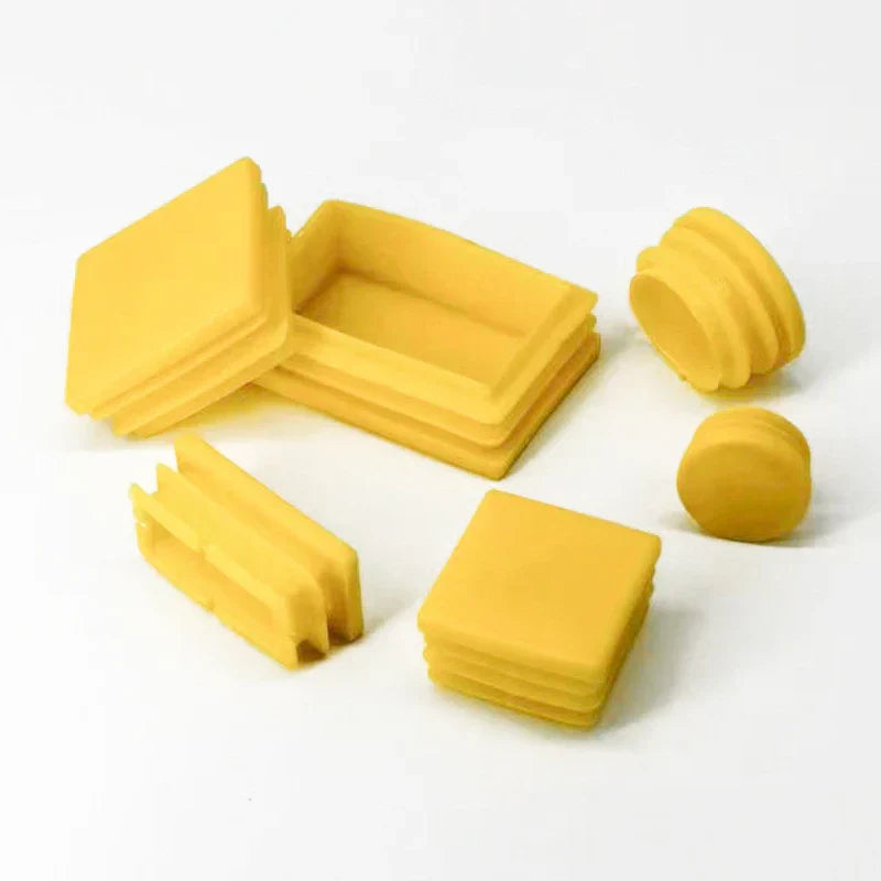 Yellow Square Plastic Footbed Blanking End Cap Pipe