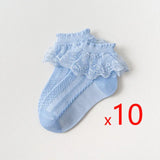 10 Pairs/lot Baby Girls Kids Lace Ruffle Socks