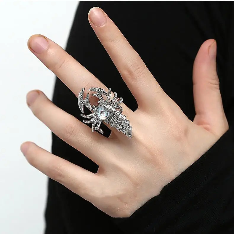 2023 Punk Luxury Scorpion Ring For Woman Retro