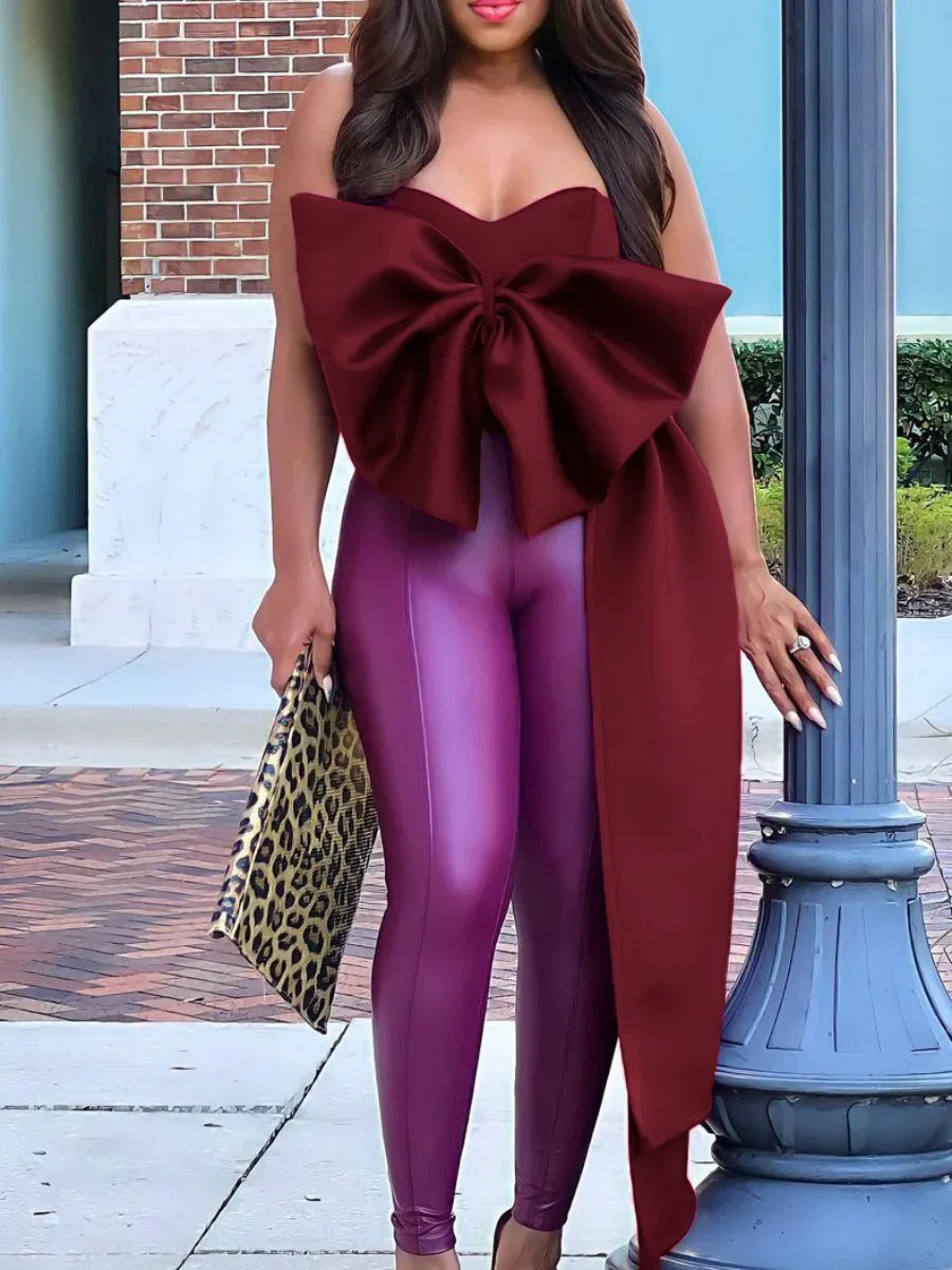 LW Plus Size top Off The Shoulder Bow