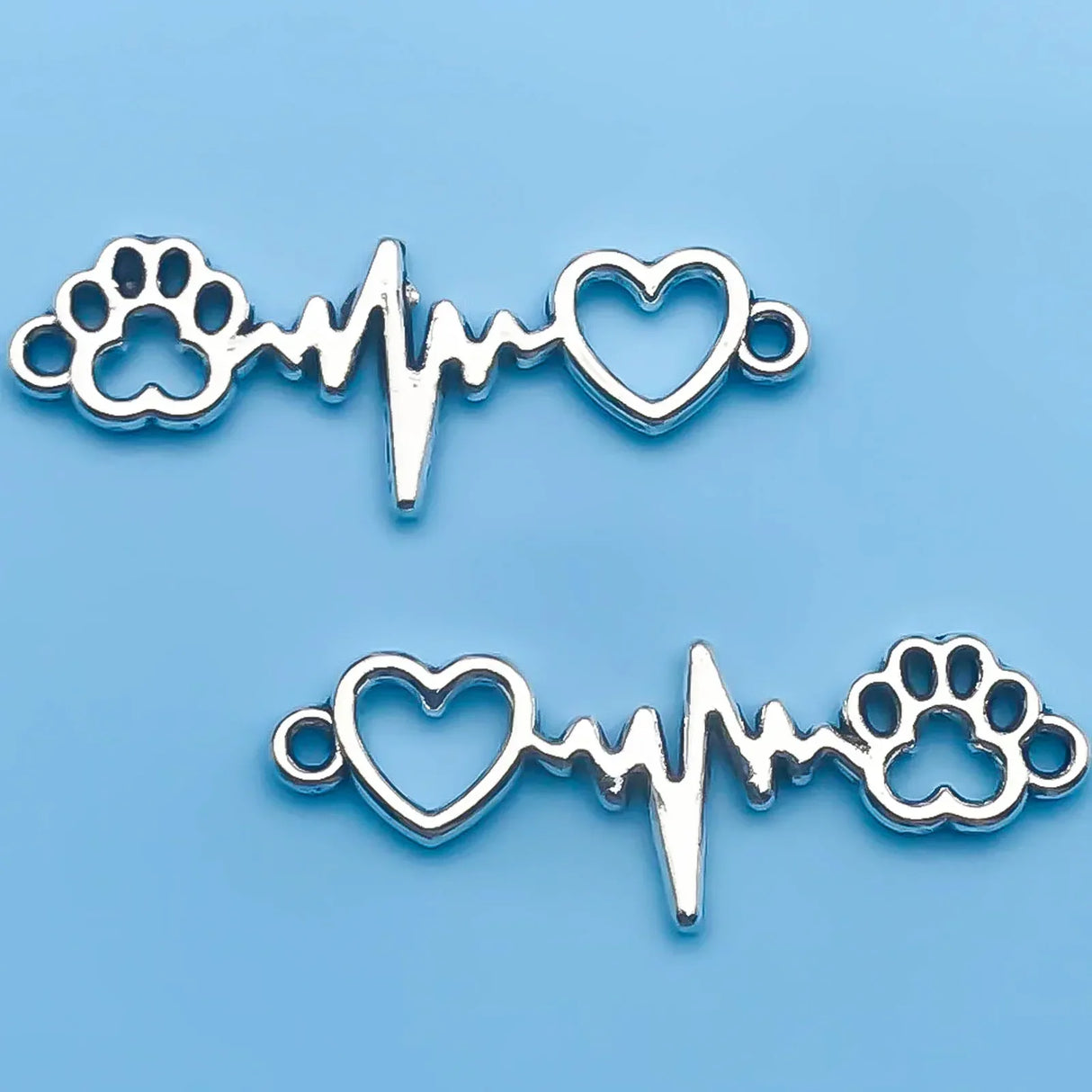 102030pcs Antique Silvery Color Charms Dog Claw Love