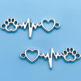 102030pcs Antique Silvery Color Charms Dog Claw Love