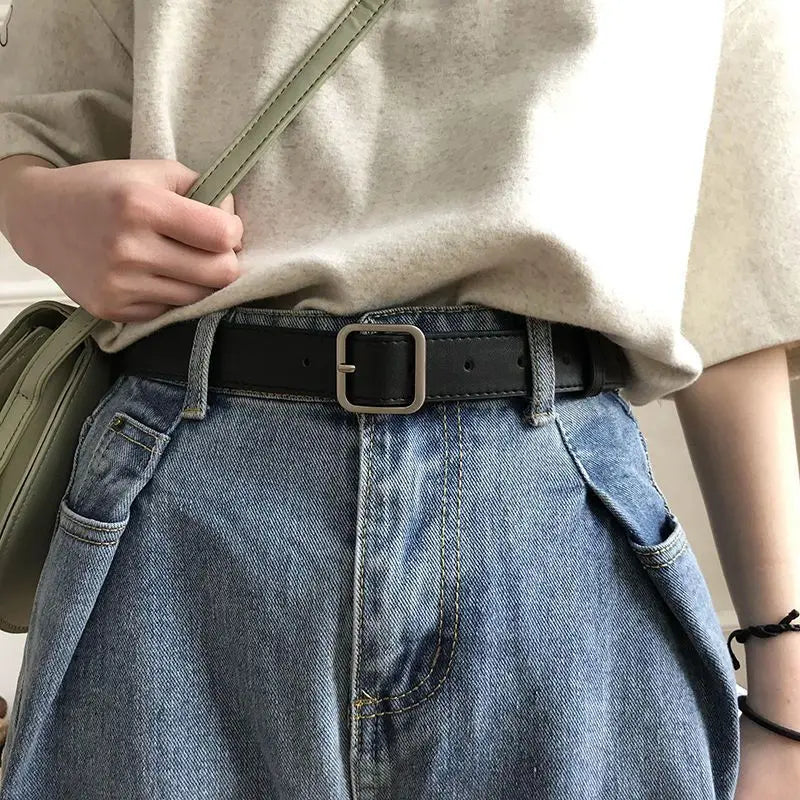 2023 new belt women's denim suit pants fashion