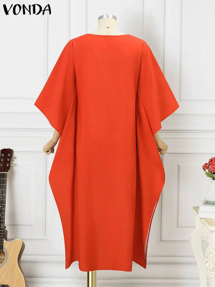 Plus Size 5XL VONDA Bohemian Women Maxi Long