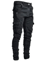 Mens Stretchy Skinny Ripped Jeans Men Slim Fit